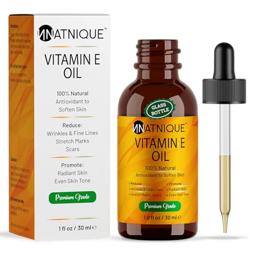 Pure Vitamin E Oil 1 oz - Natural D-Alpha Tocopherol for Skin & Hair