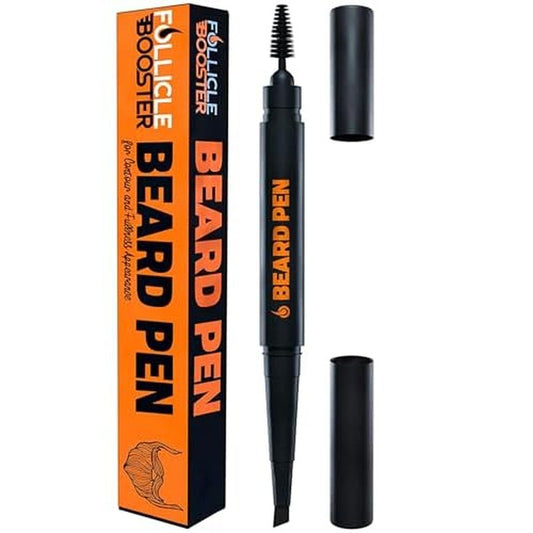 Beard Pen Filler for Men - Barber Styling Grooming Pencil, Waterproof & Sweat Proof, Long Lasting, Natural Finish, Cover Beard & Scalp Patches - Black, 1 Pack