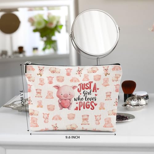 Multicolor Pink Pig Makeup Bag for Women, Cosmetic & Toiletry Travel Organizer
