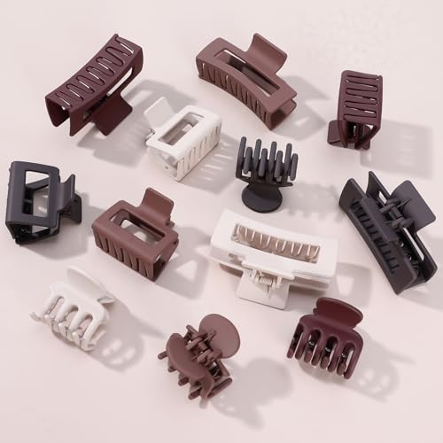 SMKSL 12-Piece Hair Claw Clip Set for Women - Durable Plastic with Strong Hold