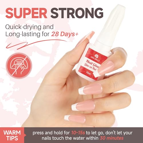 UNA GELLA Super Strong Nail Glue - Quick-Drying Adhesive for Tips & Repairs | 10ml