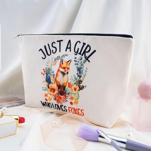 Yoxiumi White Fox Themed Gift Bag for Women - Foxes Purse & Makeup Bag