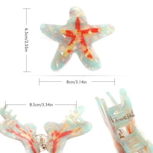 Starfish Hair Claw Clip - Handcrafted Cellulose Acetate Ocean Accessory