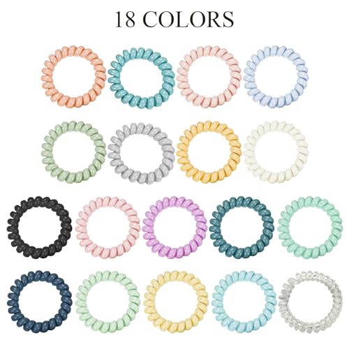 72-Piece Colorful Spiral Hair Ties, No-Damage Coil Ponytail Holders