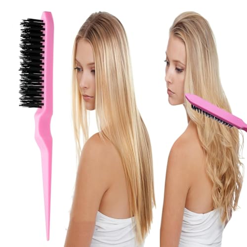 Luumxai Pink 6-Piece Boar Bristle Hair Styling Brush Set for Women & Girls