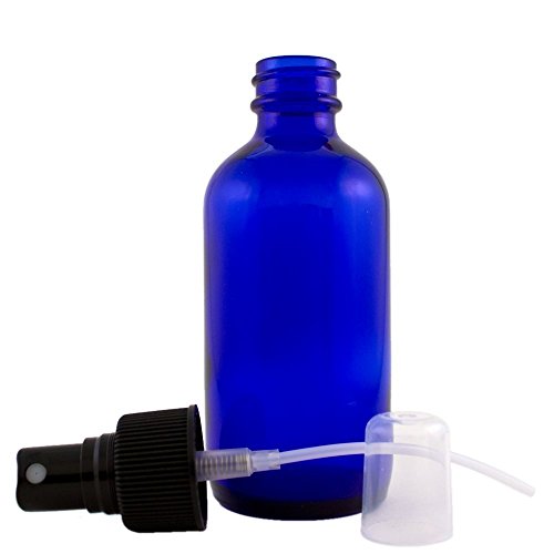GreenHealth 4 fl oz Cobalt Blue Glass Spray Bottles with Black Dispensers — Pack of 6