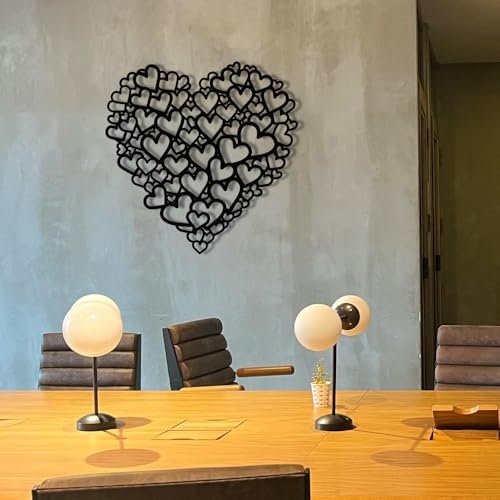 XORT 12x12 Inch Romantic Heart Metal Wall Art Sign