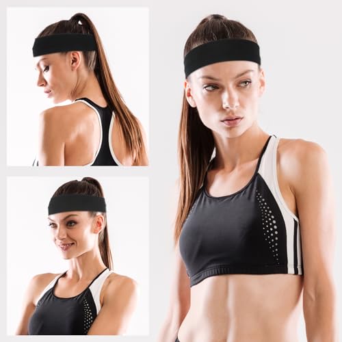 3-Pack Women’s Non-Slip Elastic Workout Headbands - Breathable & Quick Drying