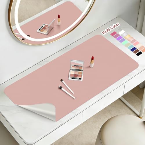 TOHONFOO Dual-Sided Makeup Mat - 19.7x11.8in Pink & Silver