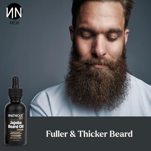 Natnique Organic Jojoba Beard Oil with Vitamin E & Tea Tree - 1 oz