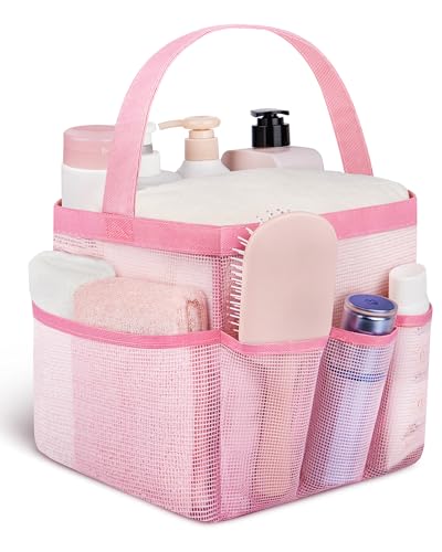 Large Capacity Mesh Shower Caddy with 9 Pockets - Portable Toiletry Organizer for Dorm, Gym, Beach