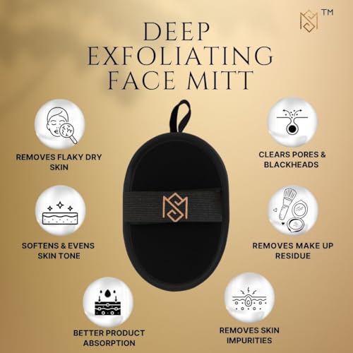 MS Exfoliating Facial Mitt - Deep Skin Scrubber for Smooth Complexion