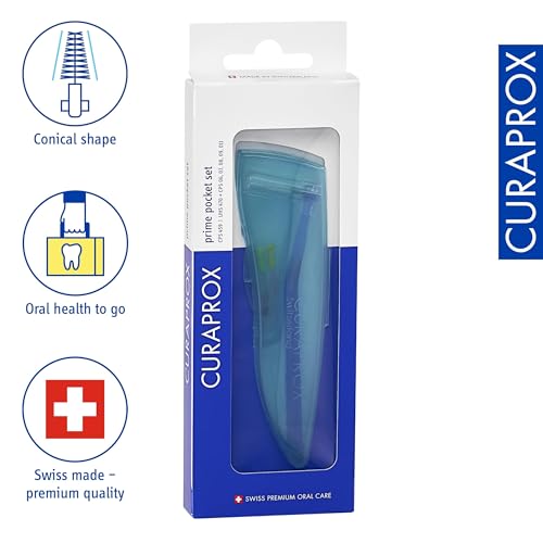 Curaprox CPS 459 Prime Pocket Interdental Brush Set - 5 Brushes & Holder