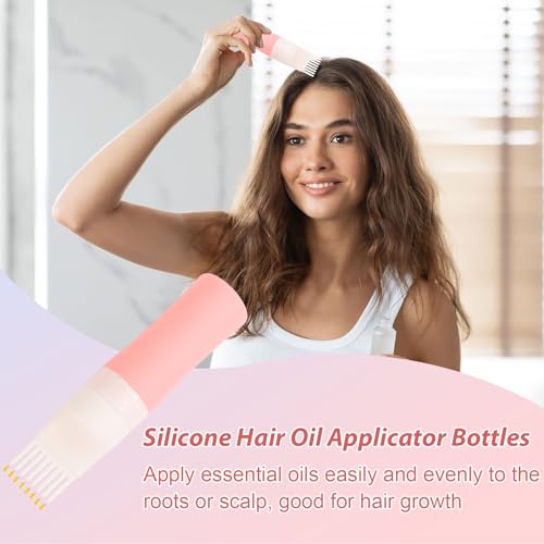 DUAIU Hair Oil Applicator Spray Bottle & Scalp Massager Set for Hair Care