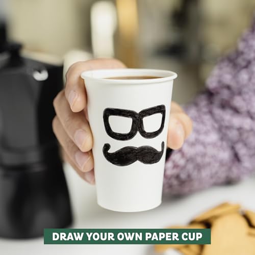 Freshware 12 oz Disposable Paper Coffee Cups - 100 Pack