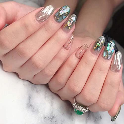 Vezocim Abalone Seashell Nail Art Sequins - 12 Color Irregular 3D Glitter Flakes for Manicure