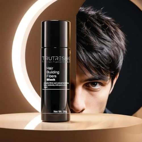 TruTress Hair Building Fibers - Black Keratin Concealer for Thinning Hair, 28g