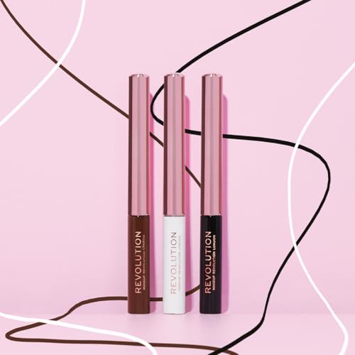 Revolution Super Flick Liquid Eyeliner, Brown, Pack of 2 - Highly Pigmented