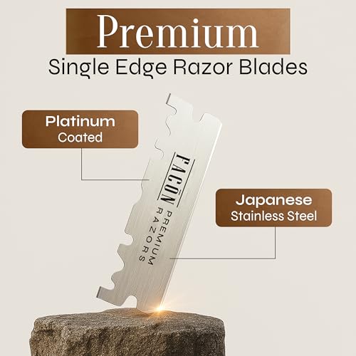 Facón Platinum Single Edge Razor Blades - 100 Pack for Professional Shaving