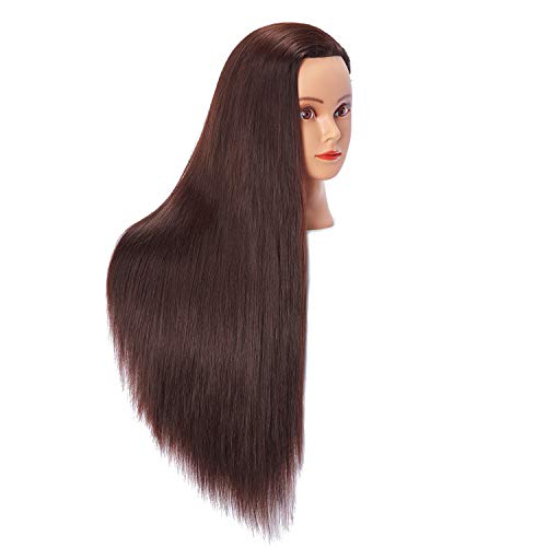 Hairlink 28-Inch Synthetic Hair Mannequin Head with Table Clamp Stand
