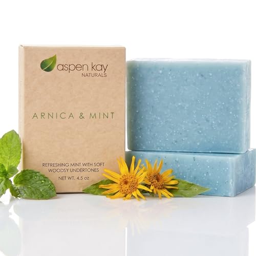 Aspen Kay Naturals Arnica & Mint Soap Bar 2 Pack - Organic, Gentle for Sensitive Skin