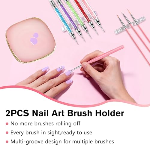 23-Piece Nail Art Tools Set with Brushes & Dotting Pens