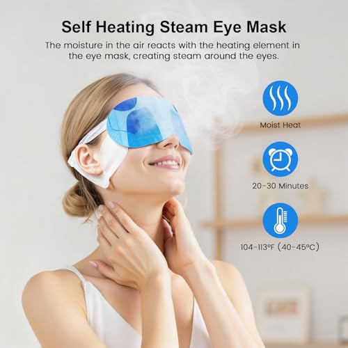 Steam Eye Mask for Dry Eyes - 16 Packs Self-Heating Compress