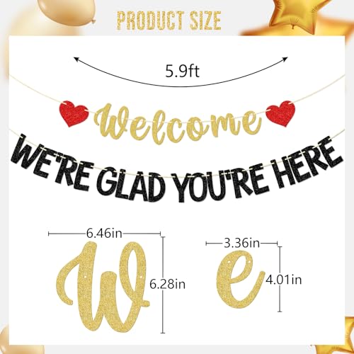 Welcome We're Glad You're Here Banner | Pre-Strung Wedding & Church Decor