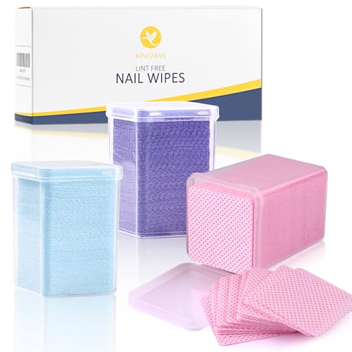 600 Pcs Lint Free Nail Wipes - Non-Woven Fabric Cleaning Pads