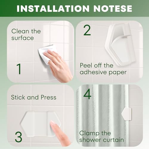 Magnetic Shower Curtain Clips - 4 Pack, Waterproof & Easy Install