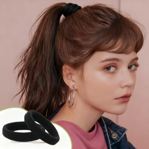 No-Damage Hair Ties - 120 PCS Soft Cotton & Nylon Ponytail Holders