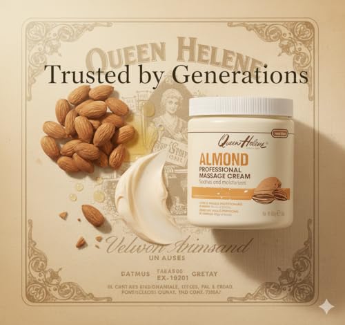 Queen Helene Almond Professional Massage Cream - 15 oz Hydrating Lotion for Smooth Skin