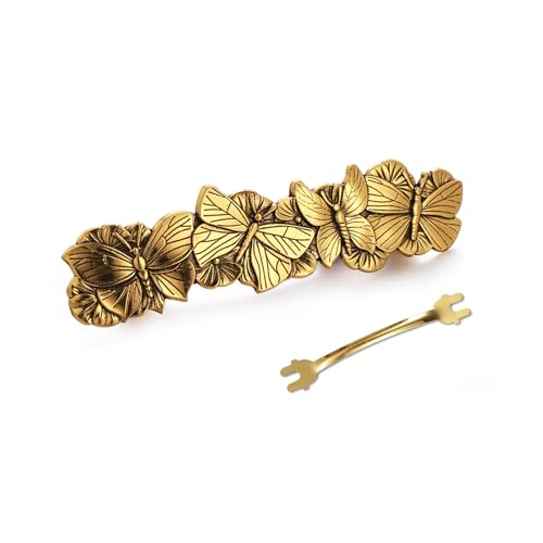Amaxer Celtic Hair Barrettes Gold Butterfly Clips for Women & Girls