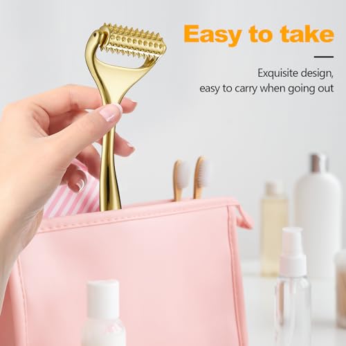 Gold Acupuncture Roller Face Massager - Deep Tissue Skin Care Tool