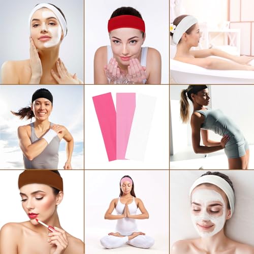 3-Pack Non-Slip Women's Sports Headbands - Soft & Stretchy