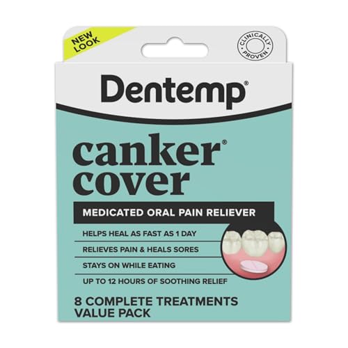 Dentemp Canker Cover Tablets - Fast Pain Relief for Canker Sores (8 Count)