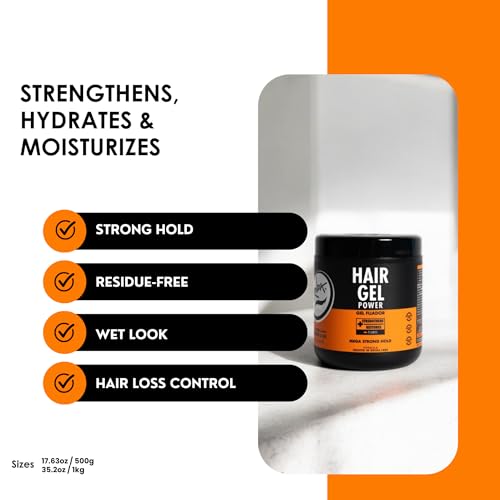 Rolda Extra Strong Hold Hair Gel for Men - Alcohol Free, High Shine, 17.6 oz