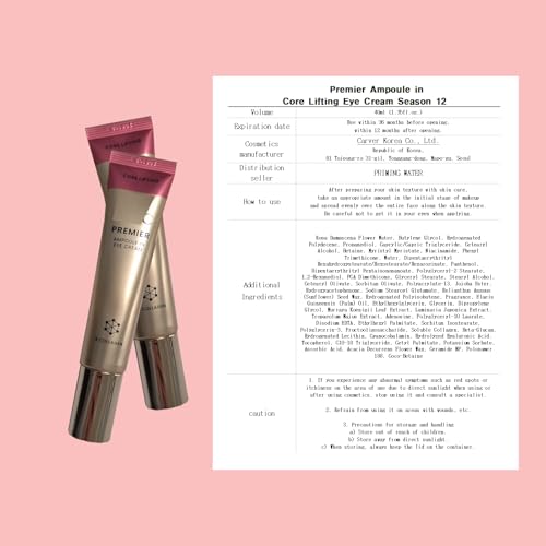 Priming Water Deep Hydration Korean Eye Cream with Premier Ampoule, Red Variation, 1.35 fl oz