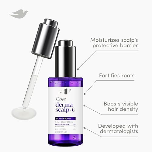 Dove Derma Scalp Density Boost 3-in-1 Scalp Serum 1 ct With Prebiotic Glycerin, Zinc + Peptides, and Niacinamide For Breakage And Hair Thinning 2 oz