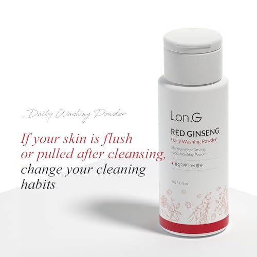 LON.G Red Ginseng Enzyme Powder Face Wash - Gentle Exfoliating Cleanser 50g
