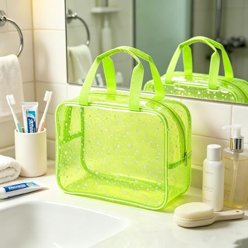 Waterproof Star Makeup Bag - Portable 12x5.9 Inch Travel Toiletry Bag