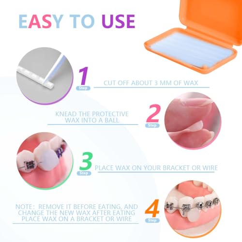 KISEER 12 Pack Colorful Orthodontic Wax for Braces Relief