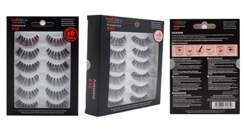 Red Cherry #43 False Eyelashes - Natural Glamour Lightweight Lashes (6 Pairs)