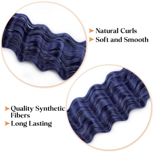 Dark Blue Pre-Stretched Braiding Hair - 26 Inch Boho Style