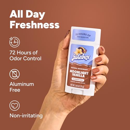 Jukebox Natural Women's Deodorant - Aluminum Free, 72-Hour Odor Protection, Moonlight Vanilla