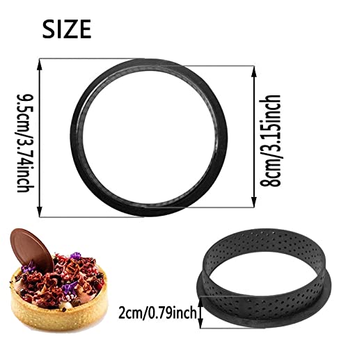 8PCS Mini Tart Ring Molds - Non-Stick Baking Circle Set
