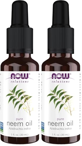 100% Pure Neem Oil by NOW Foods - Natural Skin Relief, 1 oz (Pack of 2)