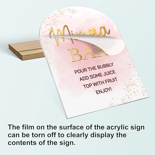 Elegant Acrylic Mimosa Bar Sign with Holder for Events