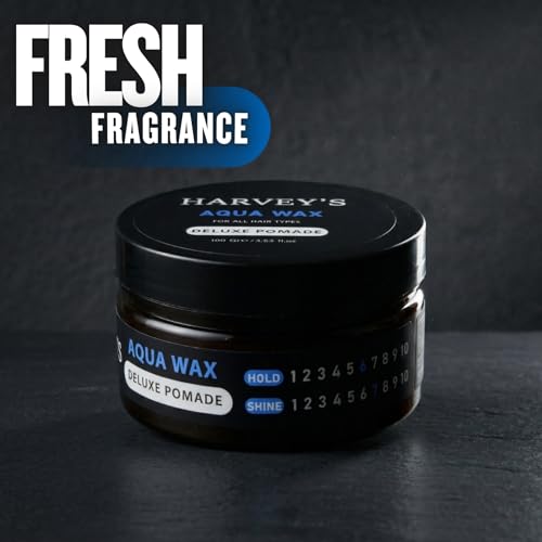 Harvey's Aqua Wax Deluxe Pomade 100g – Strong Hold, High Shine, Water-Based