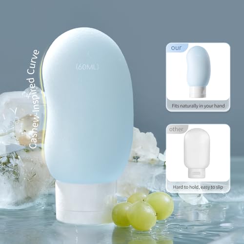 Cryslora TSA Approved Silicone Travel Bottles - 2oz Leak-Proof Set